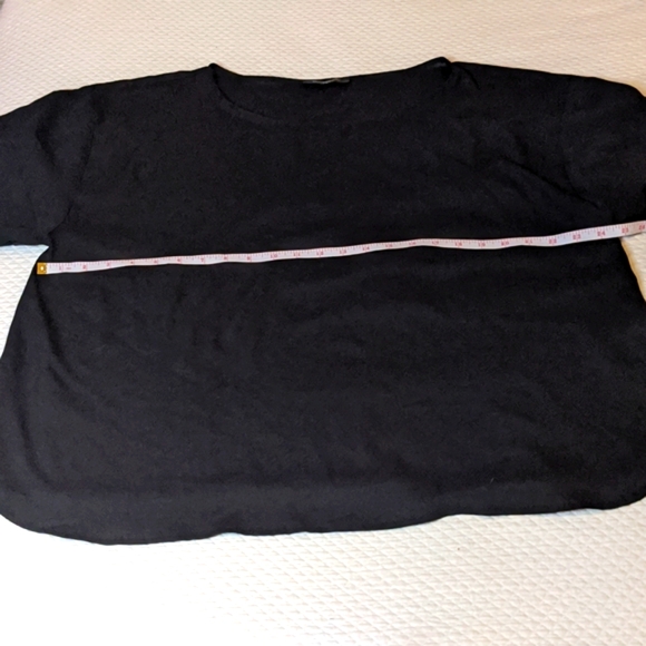 MICHEL STUDIO Semi Sheer, Black, Short Sleeve Shirt/blouse - Picture 9 of 10